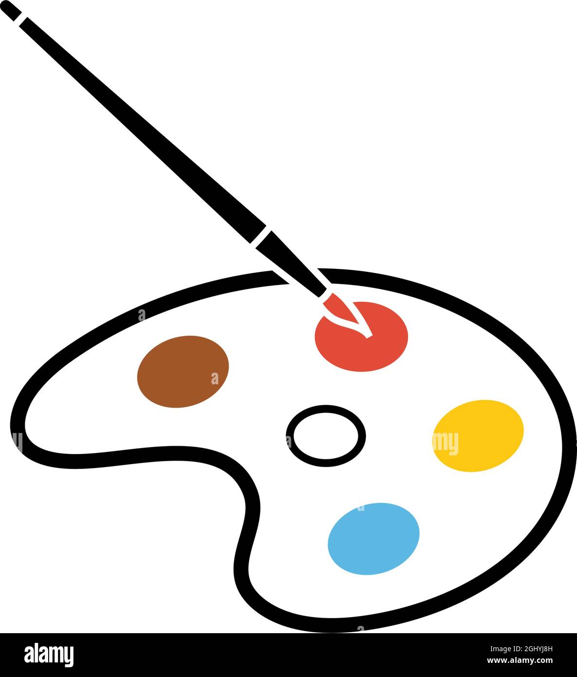 Painting palette icon design template isolated illustration Stock