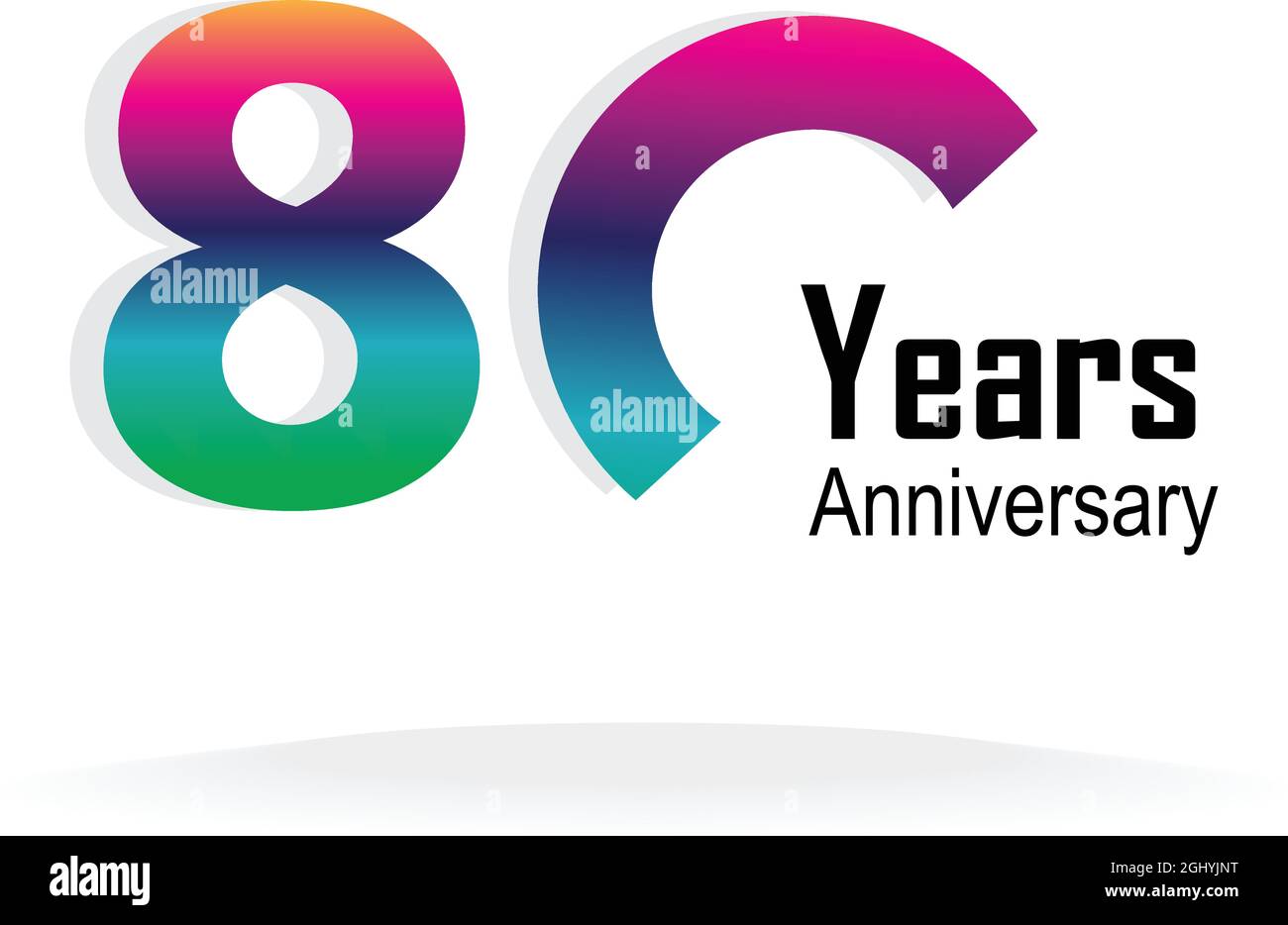 80 Year Anniversary Logo Vector Template Design Illustration Stock Vector