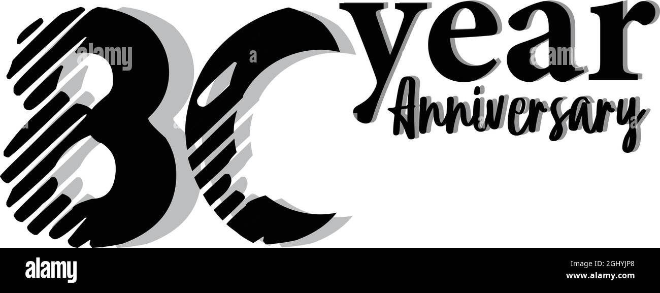 80 Year Anniversary Logo Vector Template Design Illustration black Stock Vector