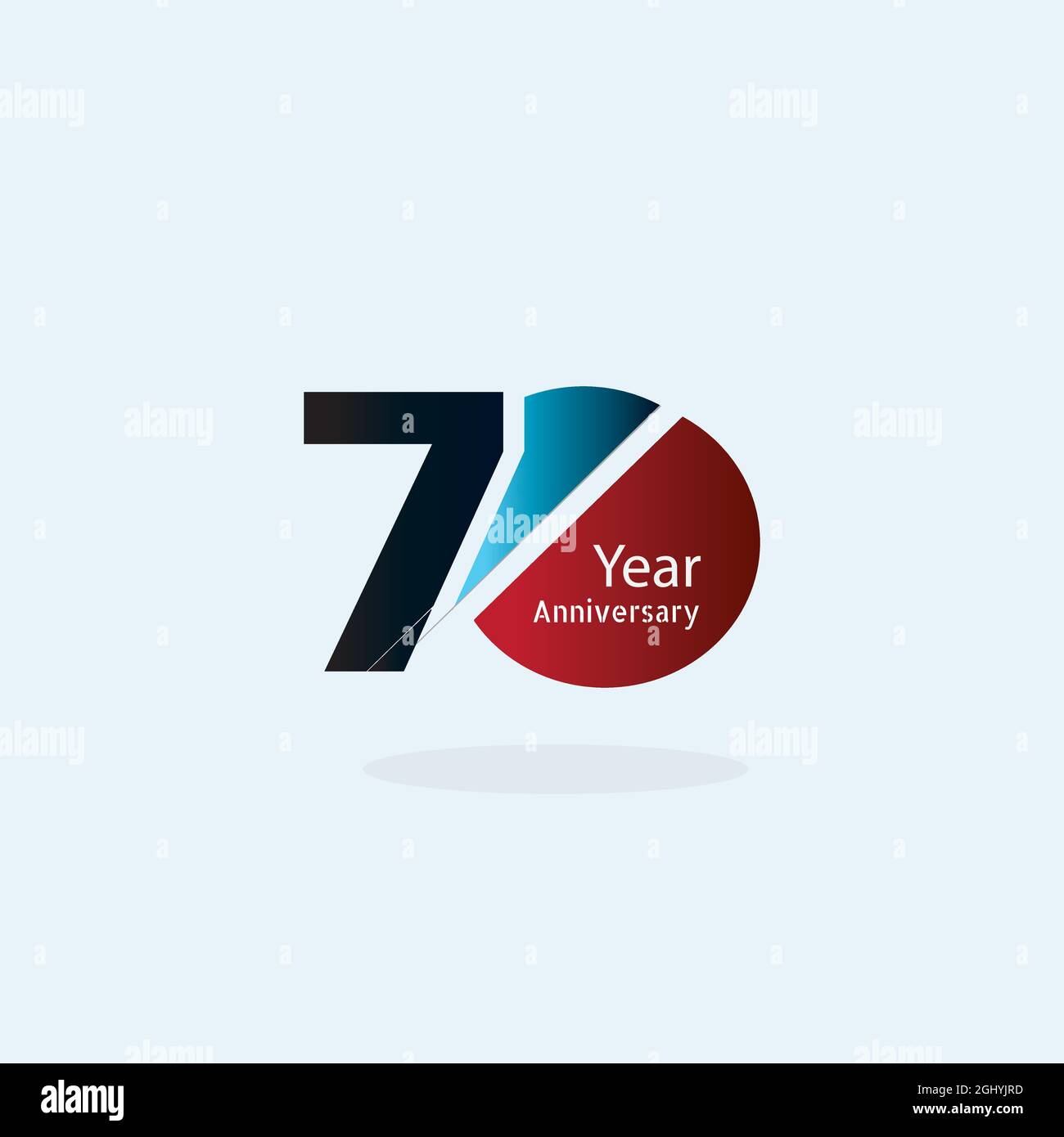 70 Year Anniversary Logo Vector Template Design Illustration Stock Vector