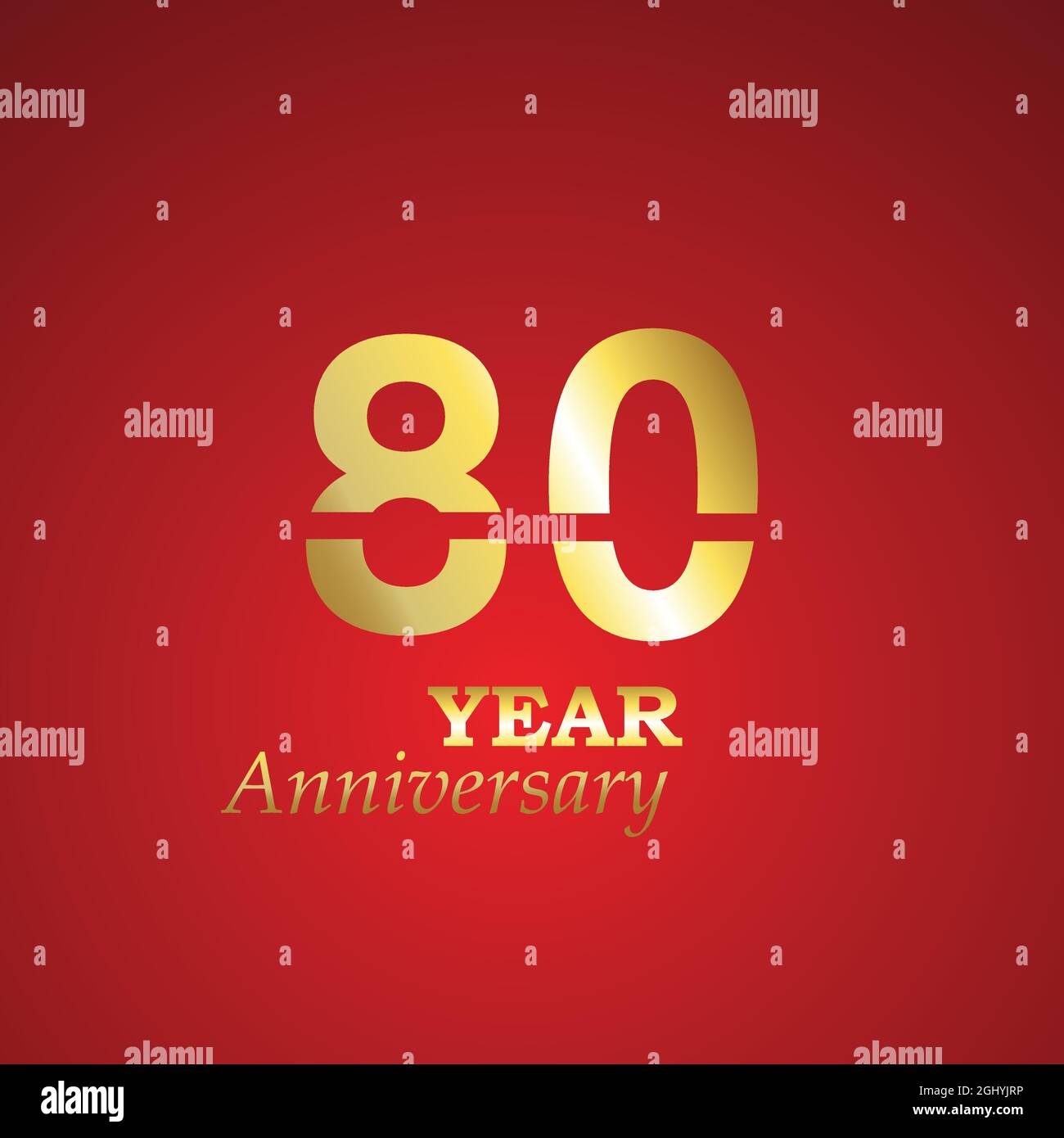 80 Year Anniversary Logo Vector Template Design Illustration Stock Vector