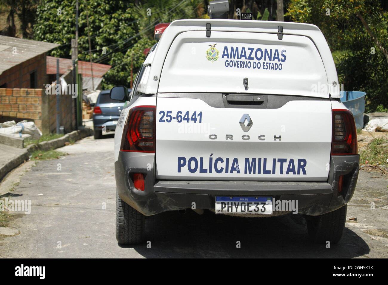 Manaus, Amazonas, Brasil. 7th Sep, 2021. (INT) Violence in Manaus: man is shot dead. September 7, 2021, Manaus, Amazonas, Brazil: Andre Ricardo Sales Santiago, 30, was shot three times this Tuesday morning (7th), on Pingo D'Agua street, in the Venezuelan invasion, in the Jorge Teixeira neighborhood, in the eastern zone of Manaus. They and the other two victims, a woman and a Venezuelan, were kidnapped from a bar in the same neighborhood. The couple was also shot in the criminal action and rescued to hospital. (Credit Image: © Josemar Antunes/TheNEWS2 via ZUMA Press Wire) Stock Photo