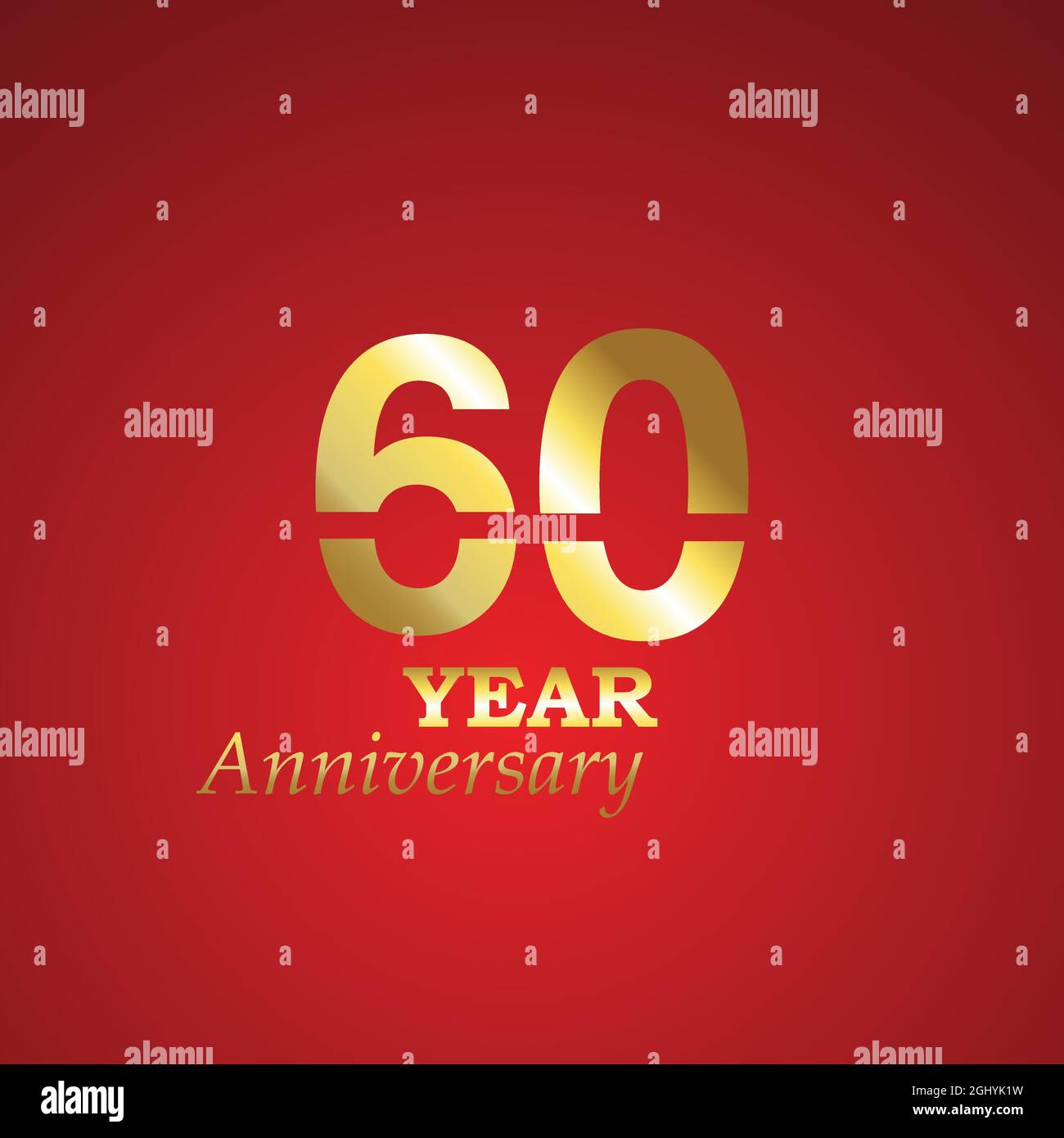 60 Year Anniversary Logo Vector Template Design Illustration Stock Vector