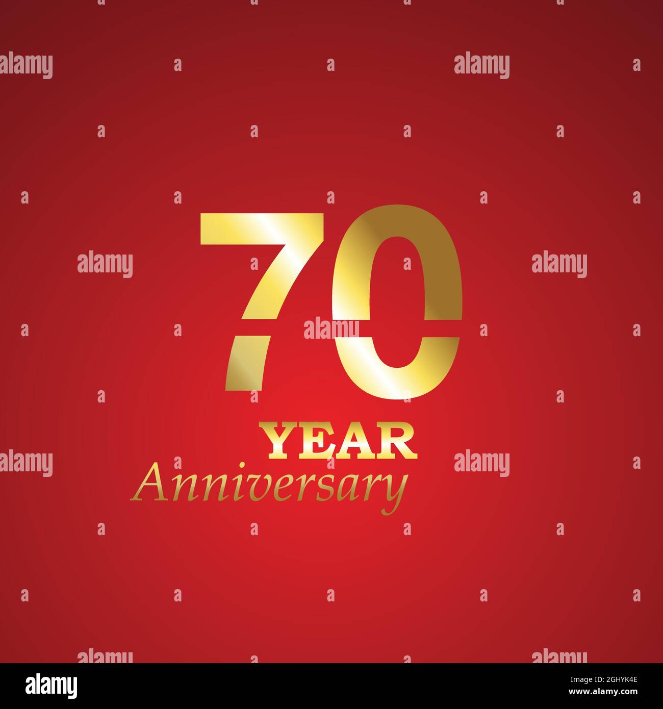 70 Year Anniversary Logo Vector Template Design Illustration Stock Vector