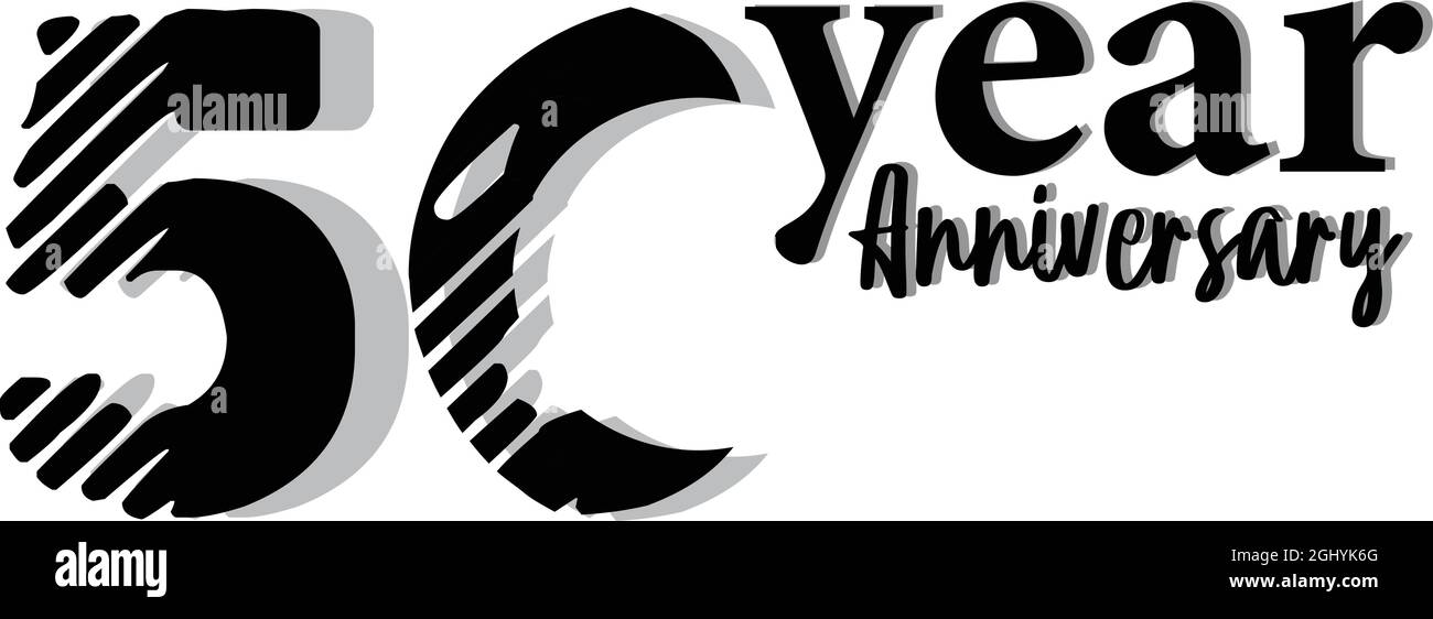 50 Year Anniversary Logo Vector Template Design Illustration black ...