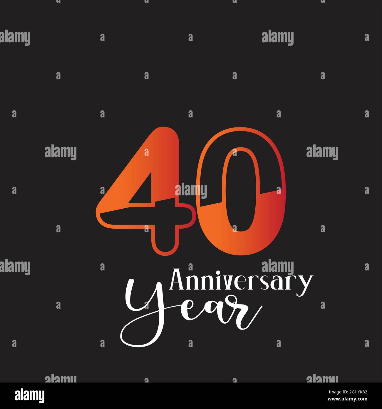 40 Year Anniversary Logo Vector Template Design Illustration Stock Vector