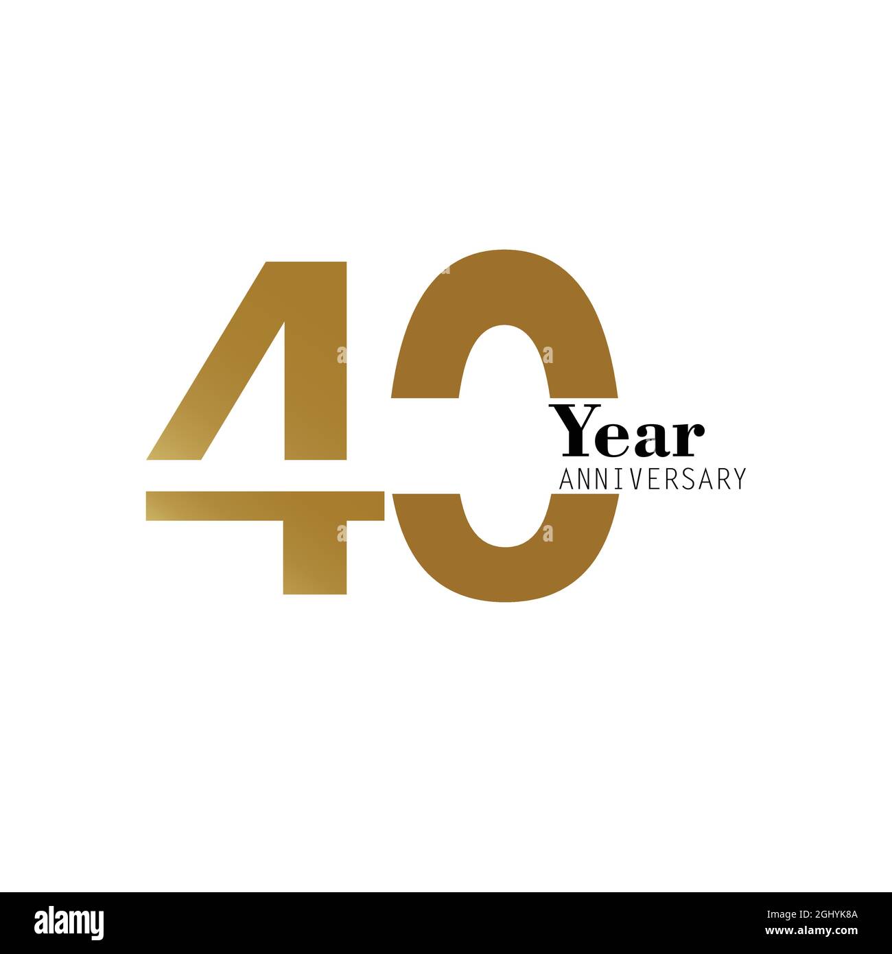 40 Year Anniversary Logo Vector Template Design Illustration gold and ...