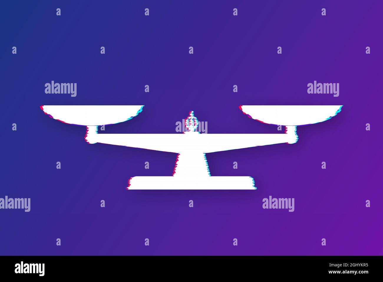 Scales icon. Glitch icon. Libra isolated on white background. Vector ...