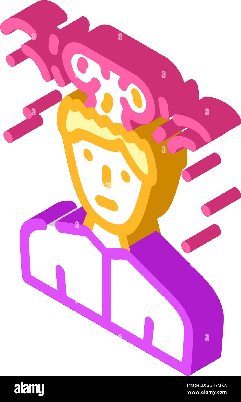 brain explosion male isometric icon vector illustration Stock Vector ...