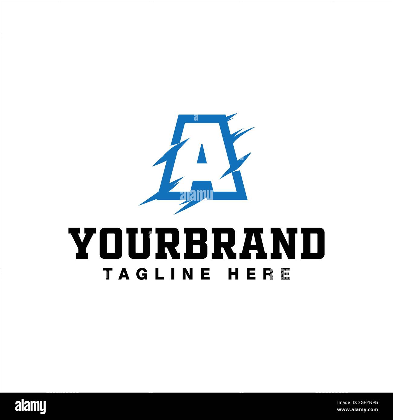 Initial Letter A with Claw Scratch Logo Design Stock Vector