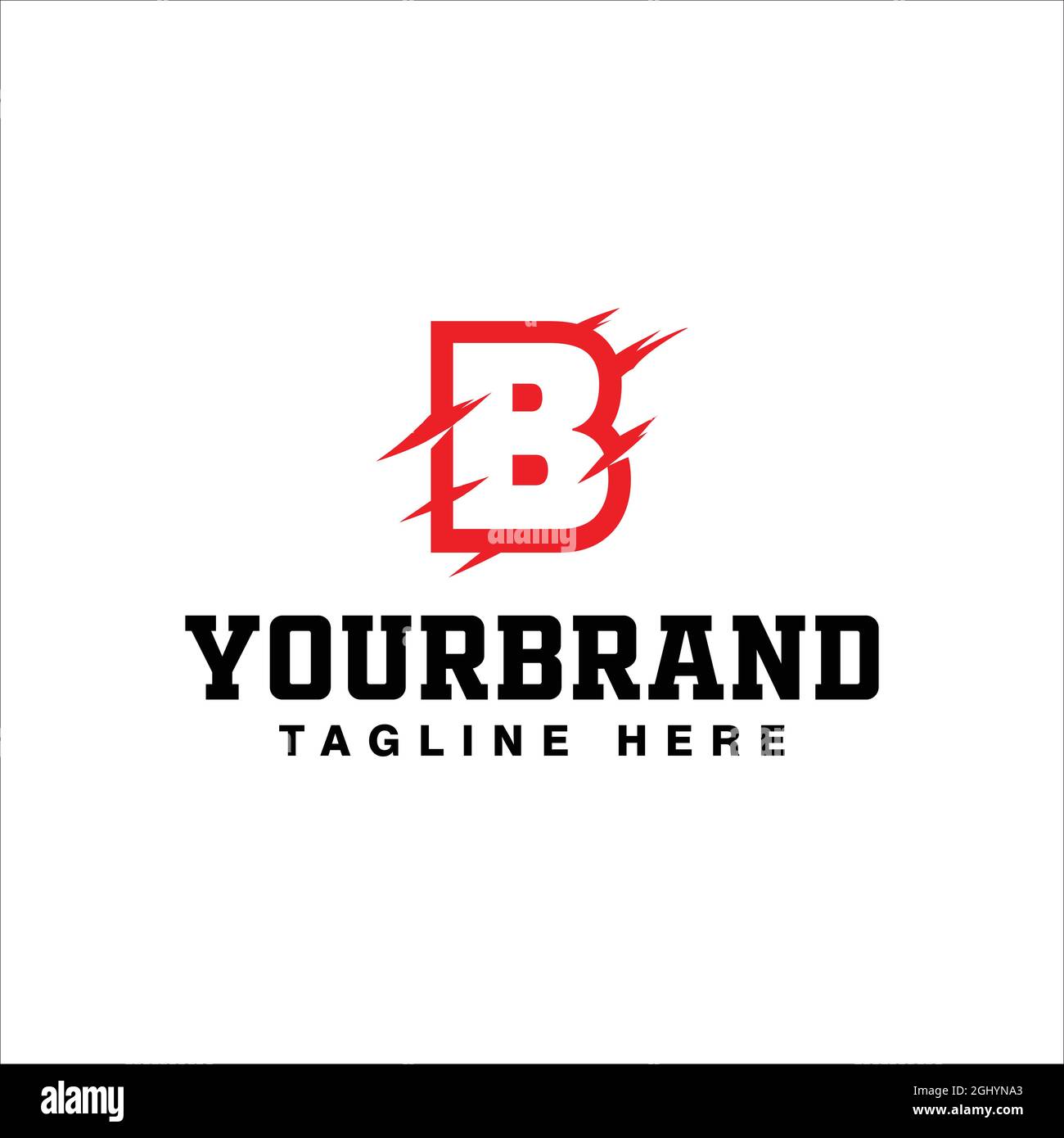 Initial Letter B with Claw Logo Design with vector illustration Stock Vector