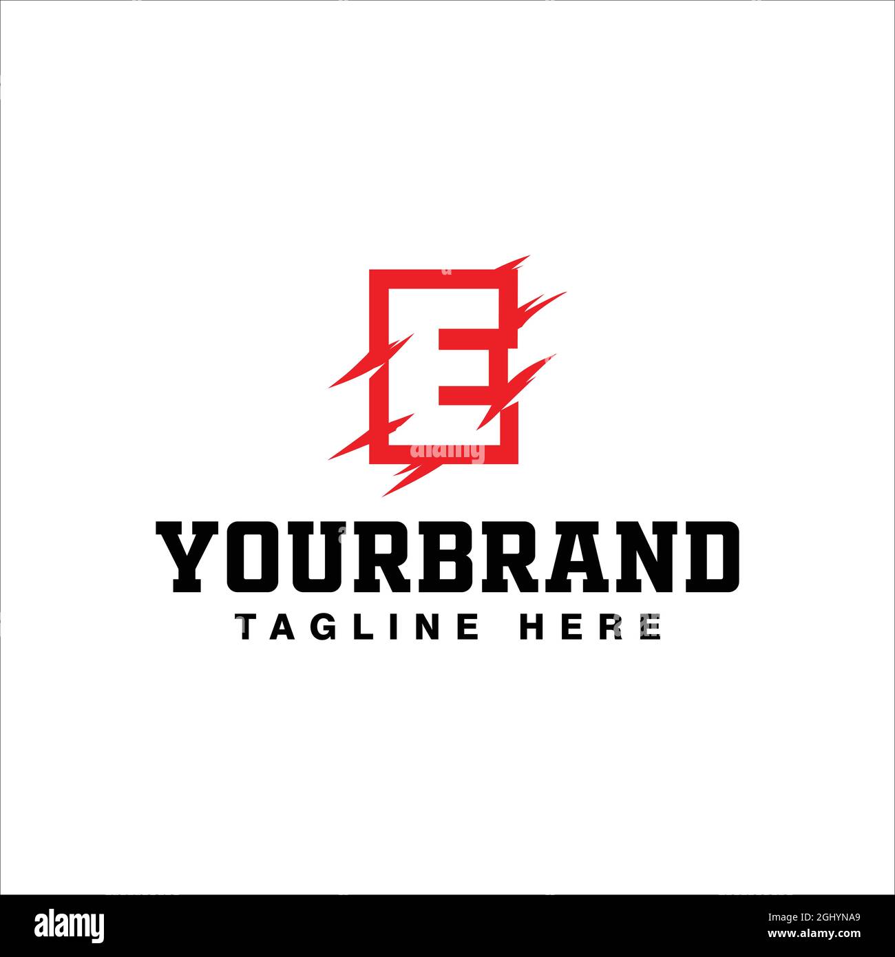 red letter E with stroke motif with vector illustration Stock Vector