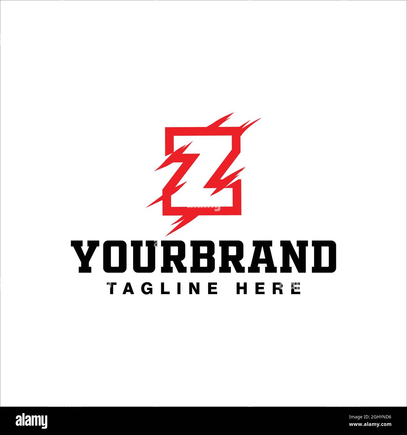 Letter Z Logo Design With Red Claw Scratch Vector Illustration Stock Vector