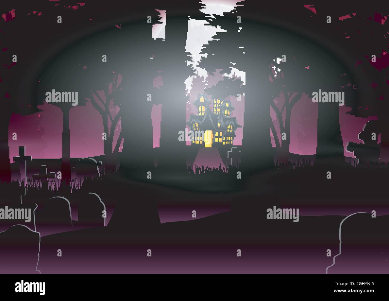 Halloween background with house in the forest Stock Vector Image & Art ...