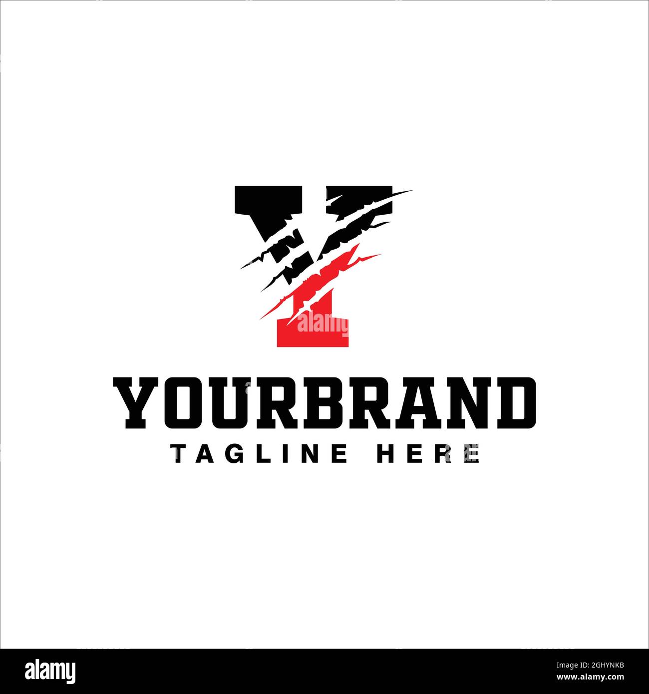 simple etched Y logo creative design concept. vector illustration. Stock Vector