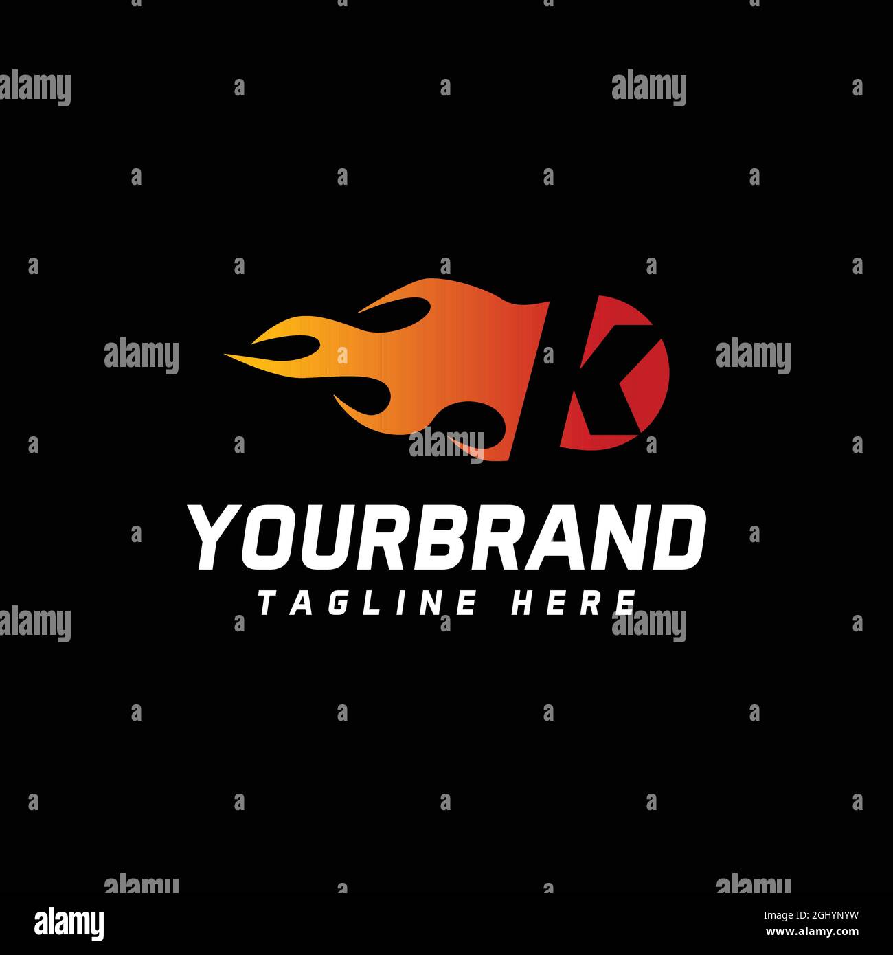 Fire K Letter Logo Design Elements with vector illustration Stock ...