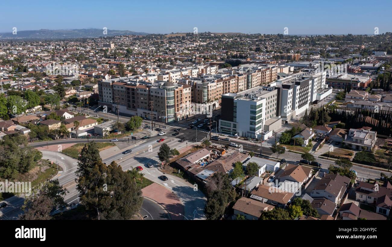Afternoon city view of downtown Monterey Park, California, USA. Stock Photo