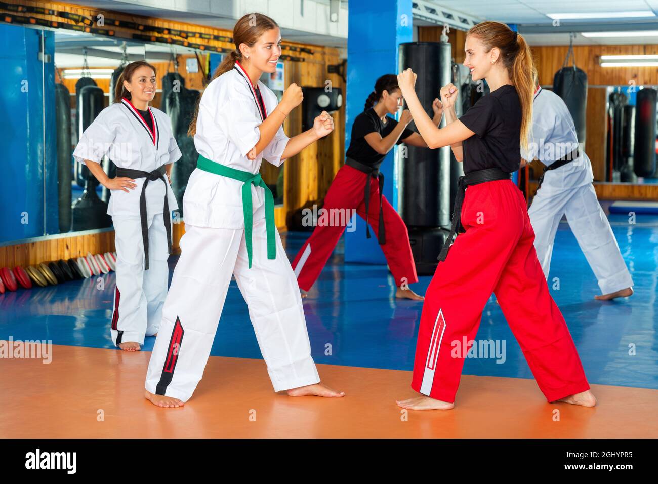 Women on karate training Stock Photo Alamy