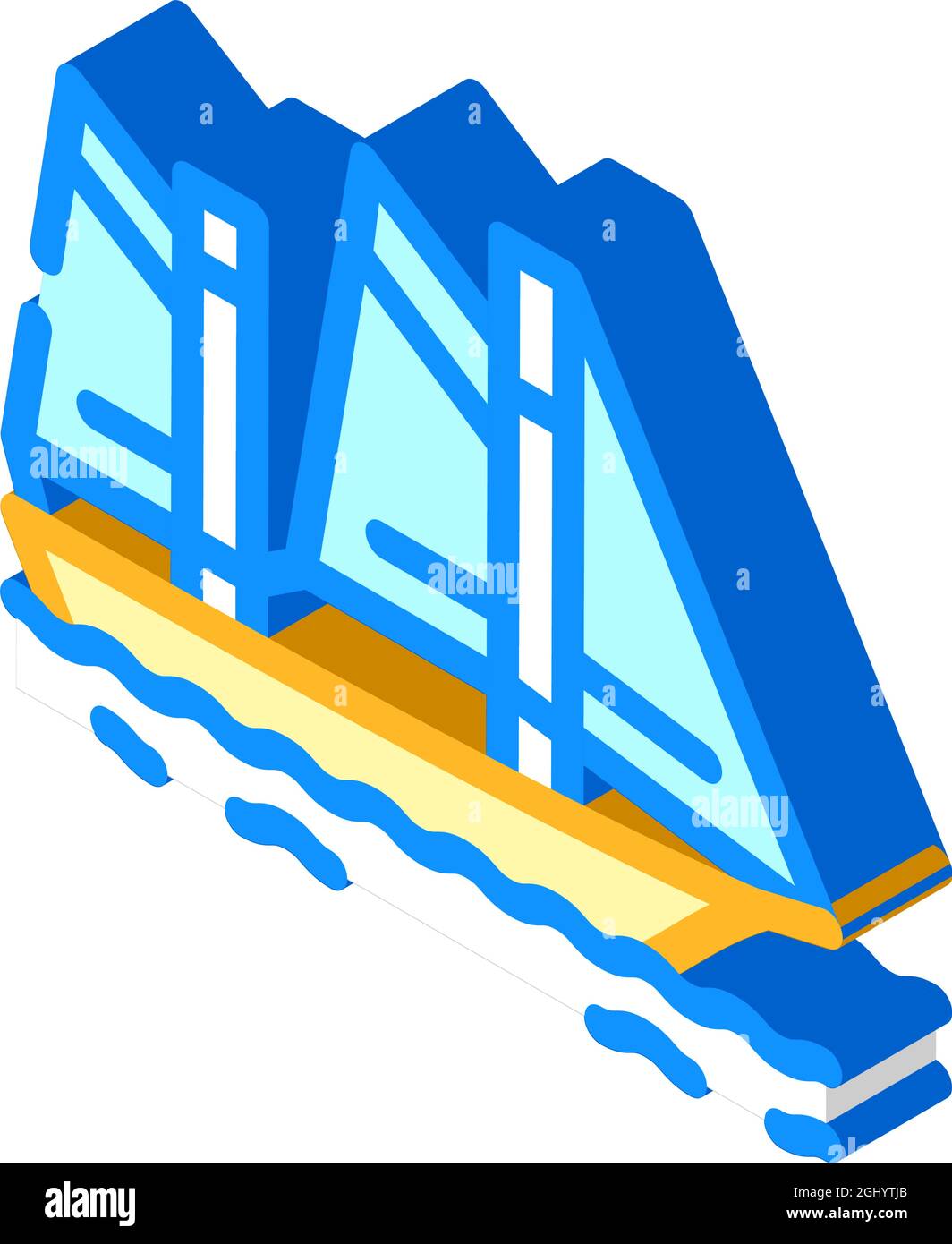 sailing water sport isometric icon vector illustration Stock Vector ...
