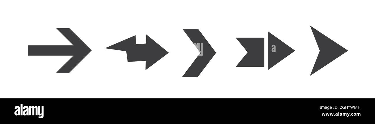 Arrows black set icons. Arrow vector collection. Arrow. Modern simple ...