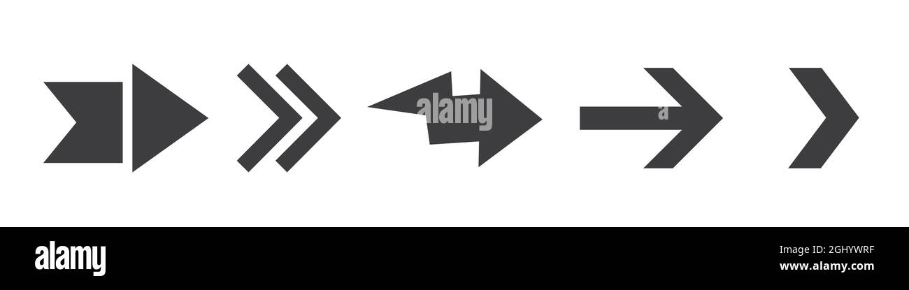 Arrows black set icons. Arrow vector collection. Modern simple arrows ...