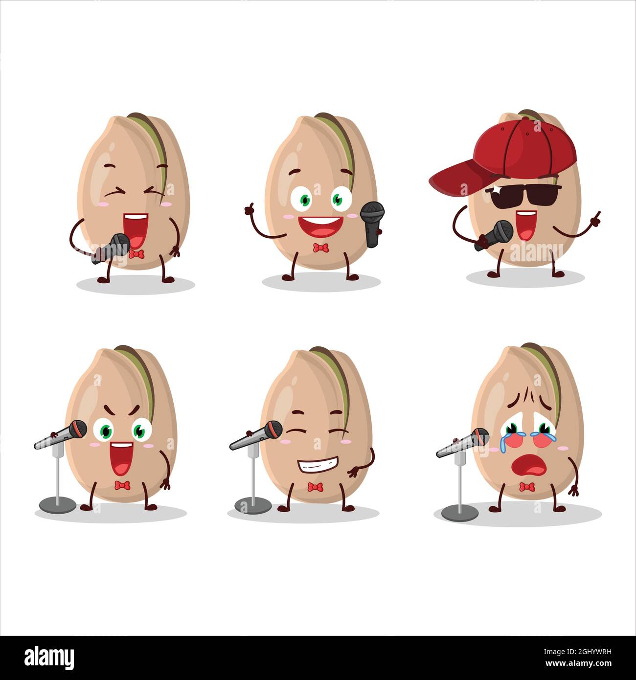 A Cute Cartoon design concept of pistachios singing a famous song. Vector  illustration Stock Vector Image & Art - Alamy