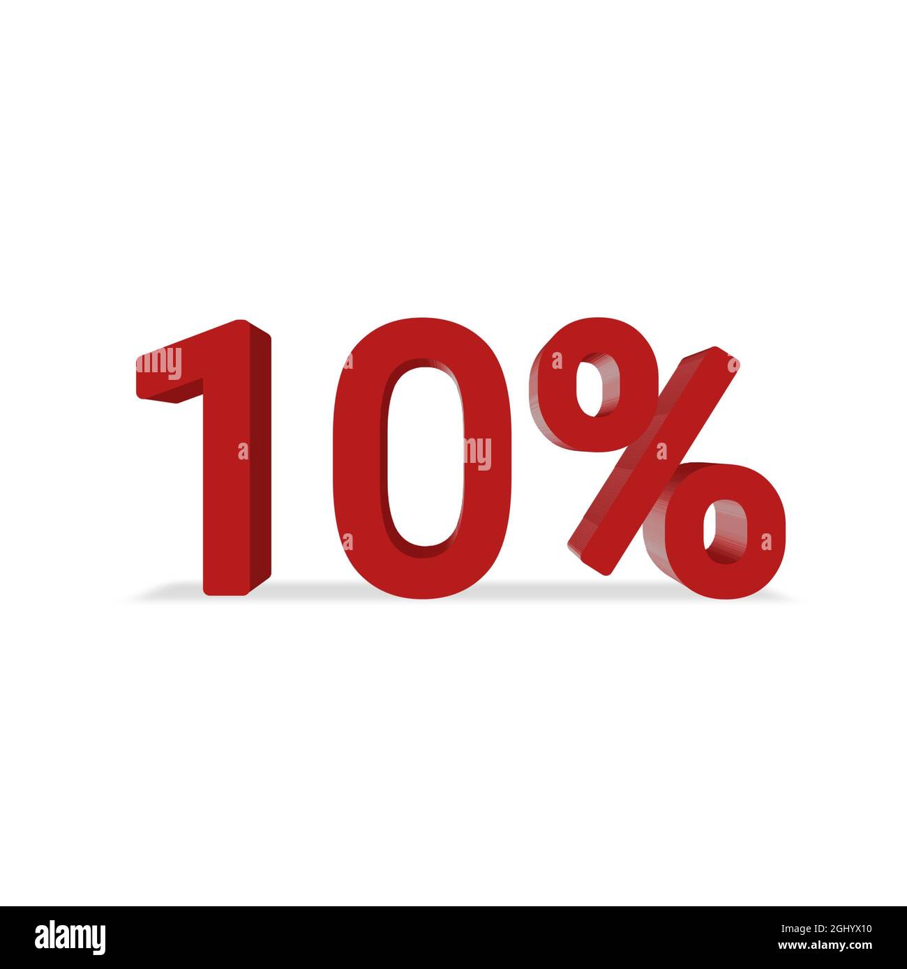 10 percent discount red 3d text over a white background Stock Photo Alamy