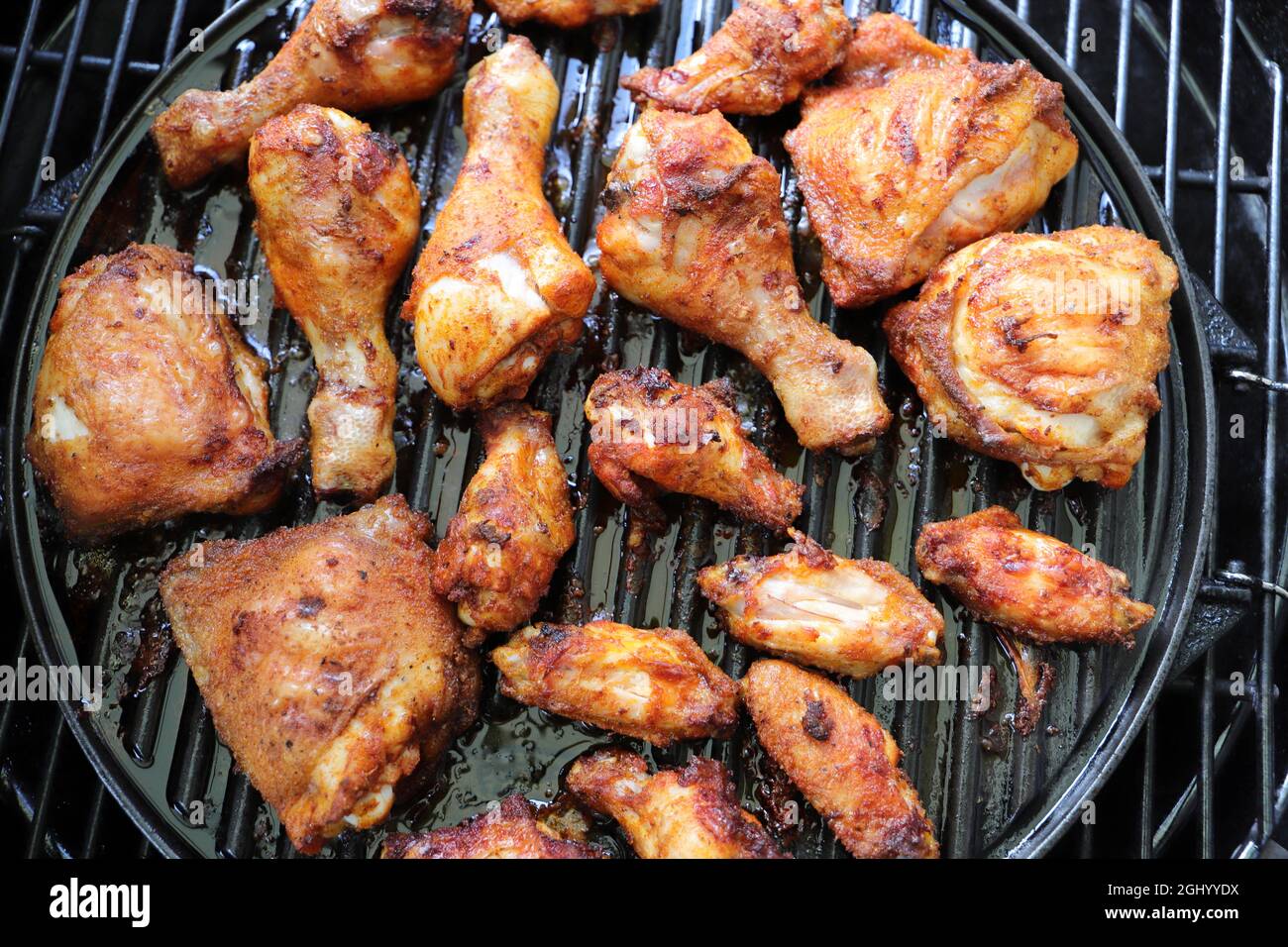 Chicken wings on the grill Stock Photo Alamy
