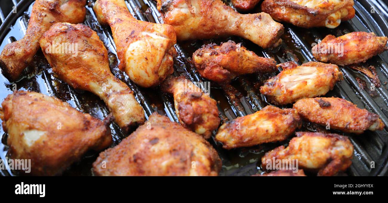 Chicken wings on the grill Stock Photo Alamy