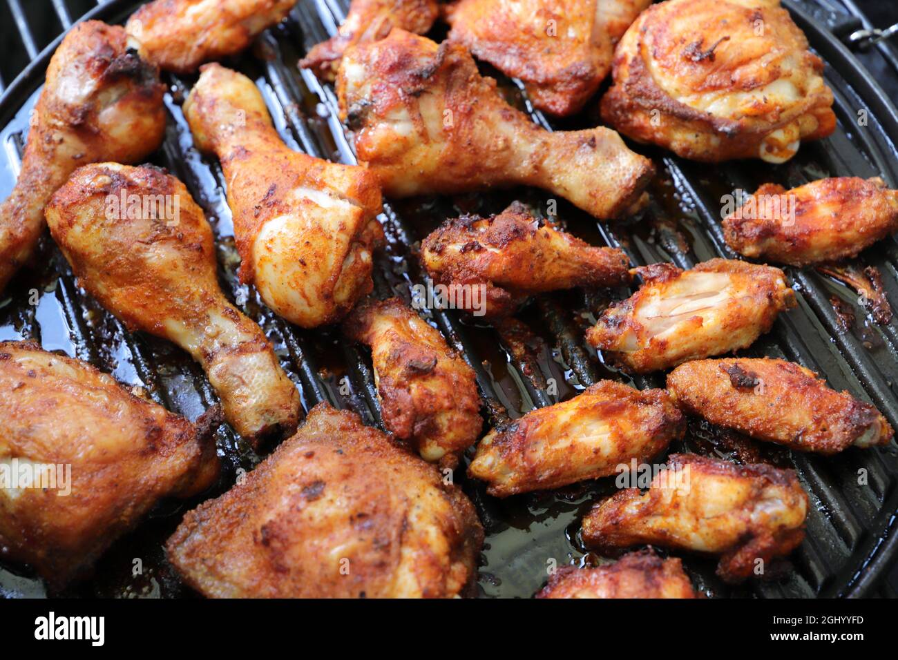 Chicken wings on the grill Stock Photo Alamy
