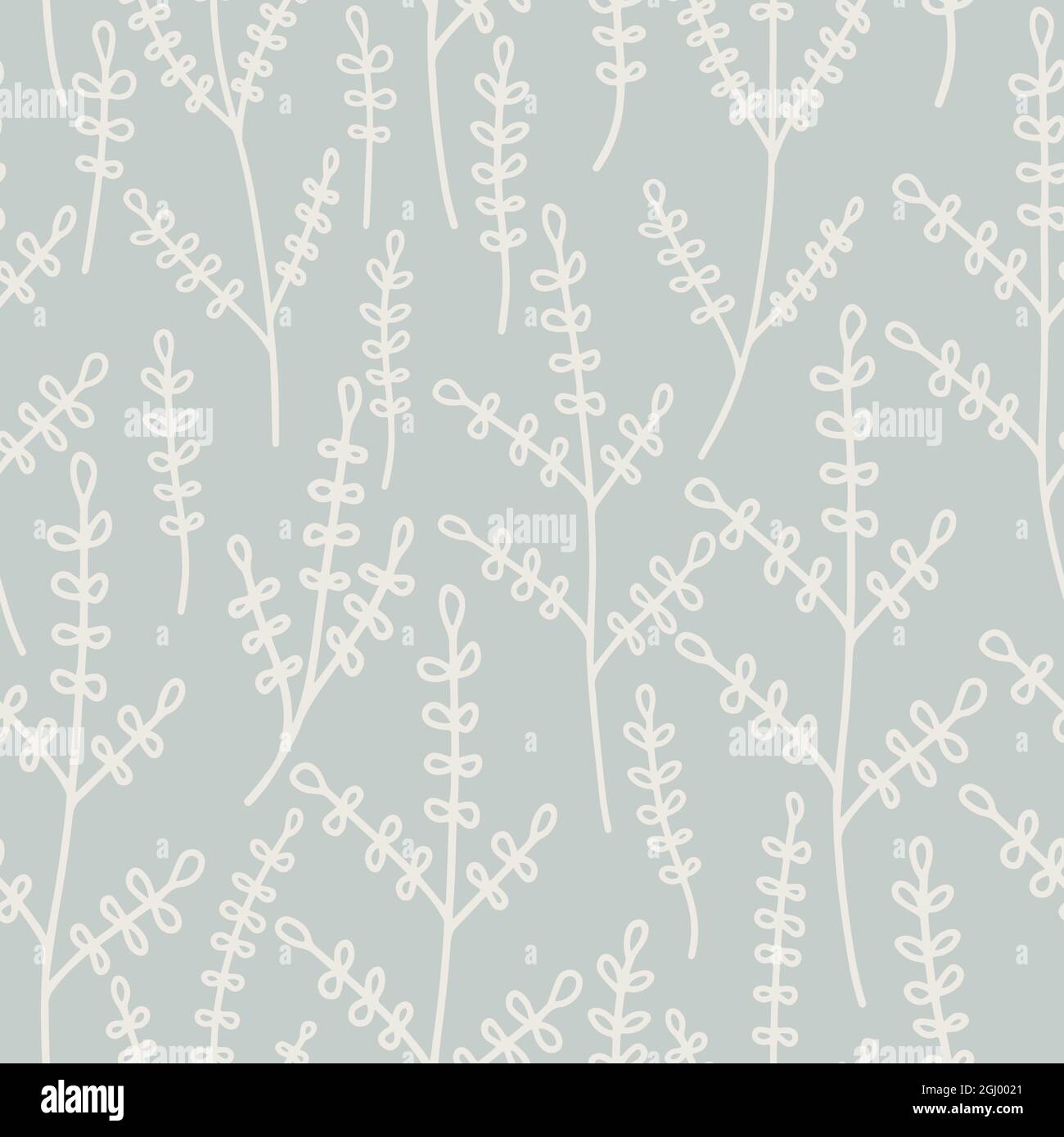 seamless pattern with hand drawn botanical elements delicate pastel ...
