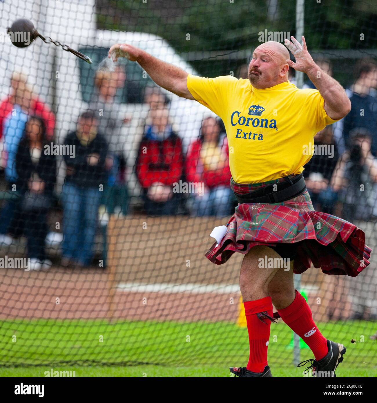 Hammer Throwing event at the Cowal Gathering. A traditional Highland