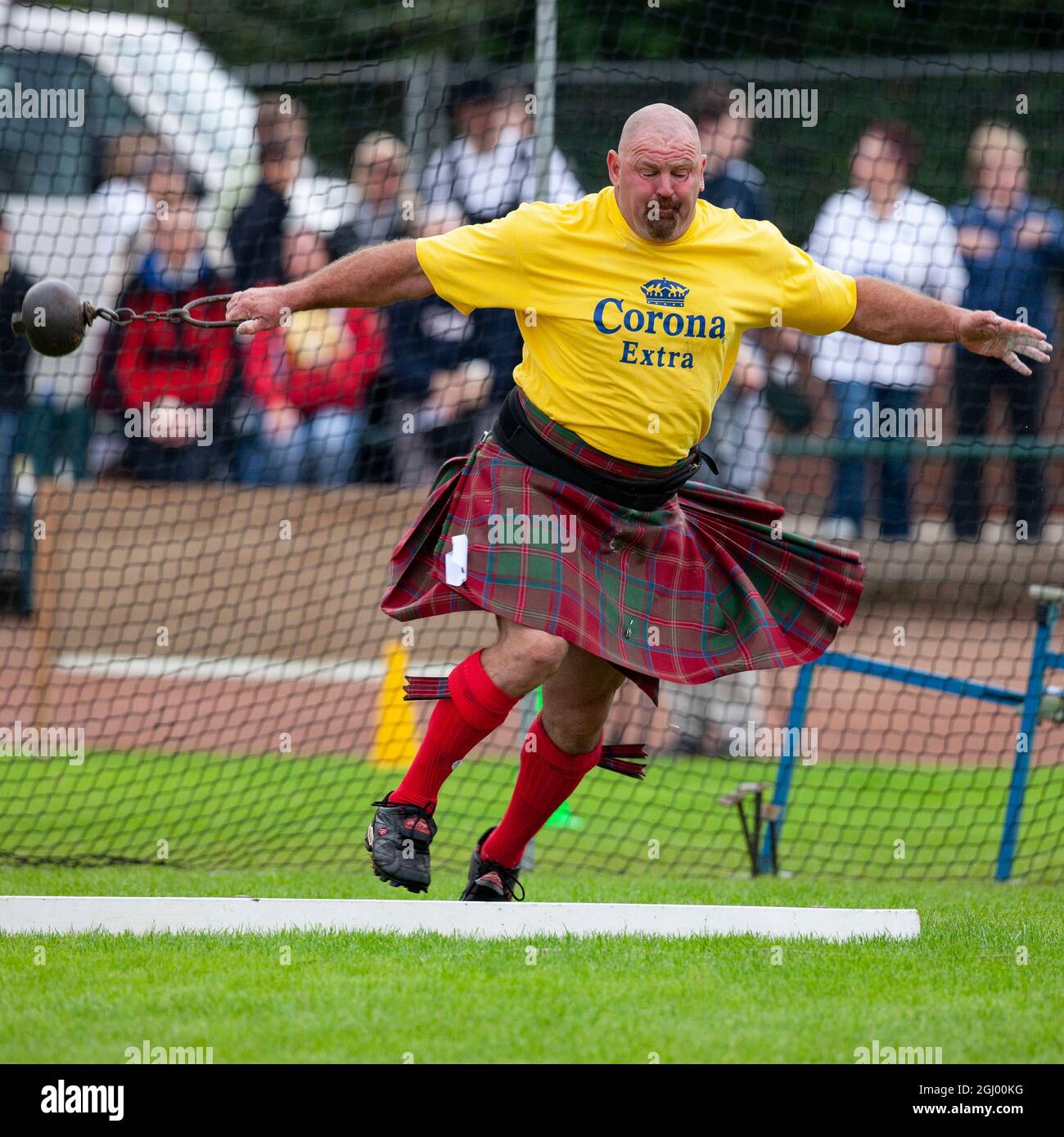 Hammer Throwing event at the Cowal Gathering. A traditional Highland ...