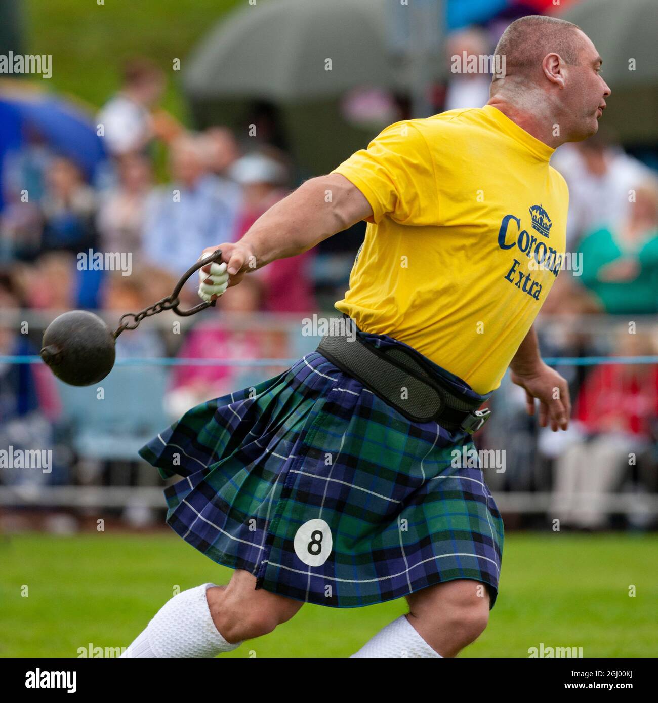 Hammer Throwing event at the Cowal Gathering. A traditional Highland