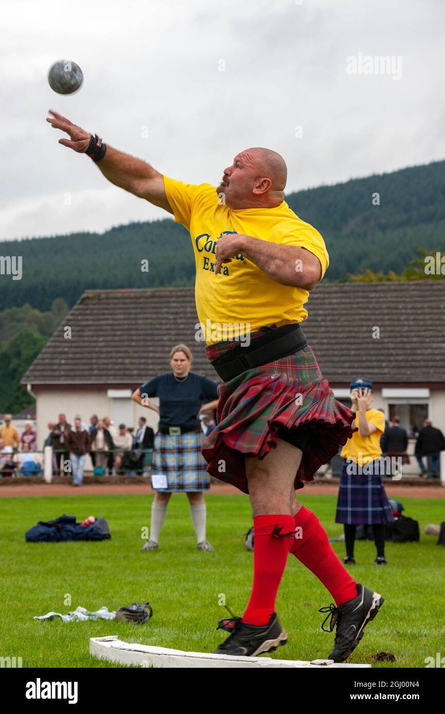 Shot Put at the Cowal Gathering. A traditional Highland Games held each