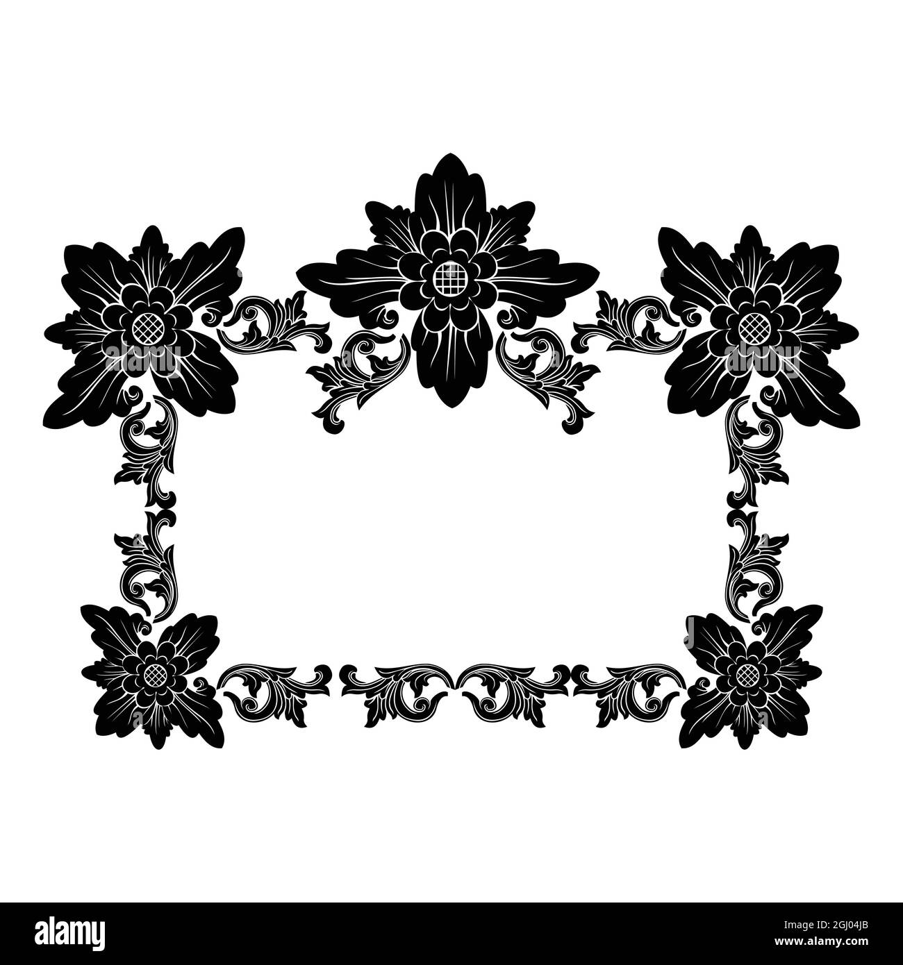 Balinese Pattern Frame Balinese carving motif frame for invitations, certificates etc Stock ...