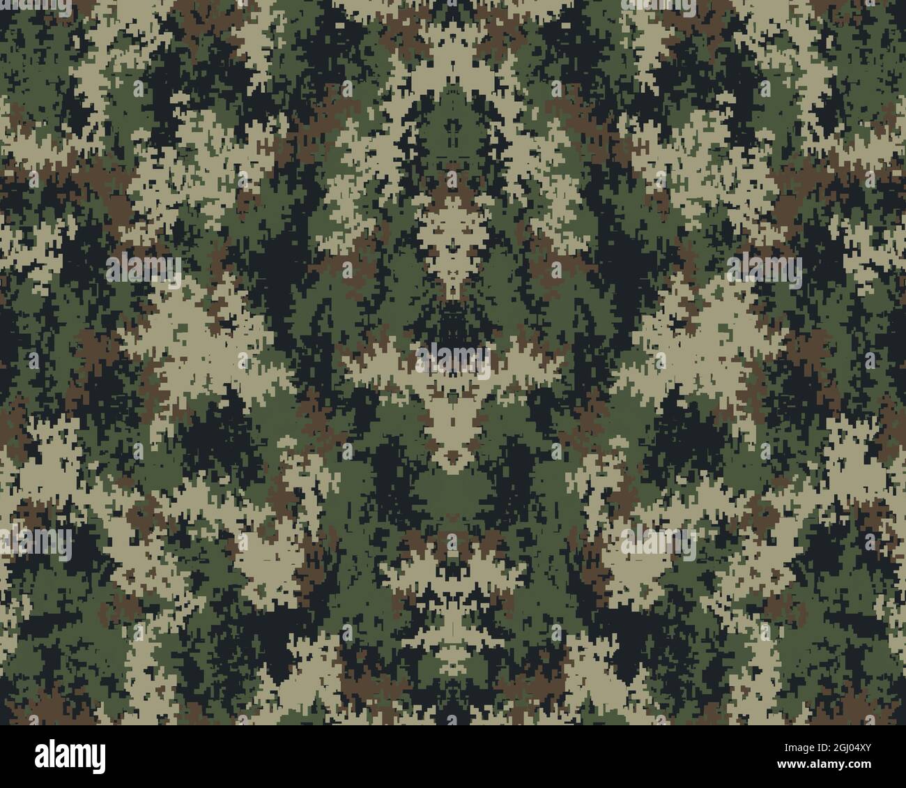 Pattern of digital green camouflage, Seamless background Stock Photo