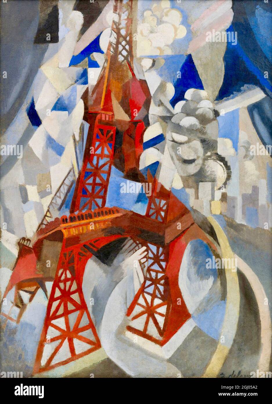 Robert Delaunay artwork entitled Red Eiffel Tower - 1911-1912 Stock Photo