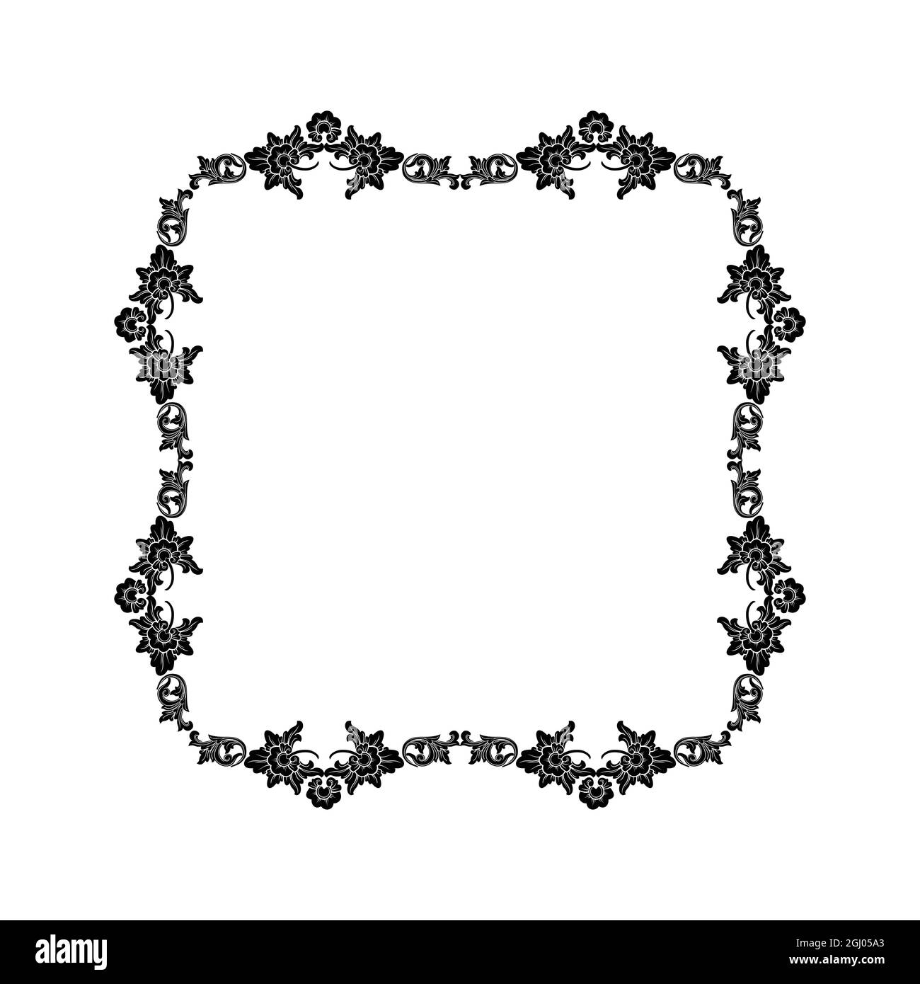 Balinese carving motif frame for invitations, certificates etc Stock Vector