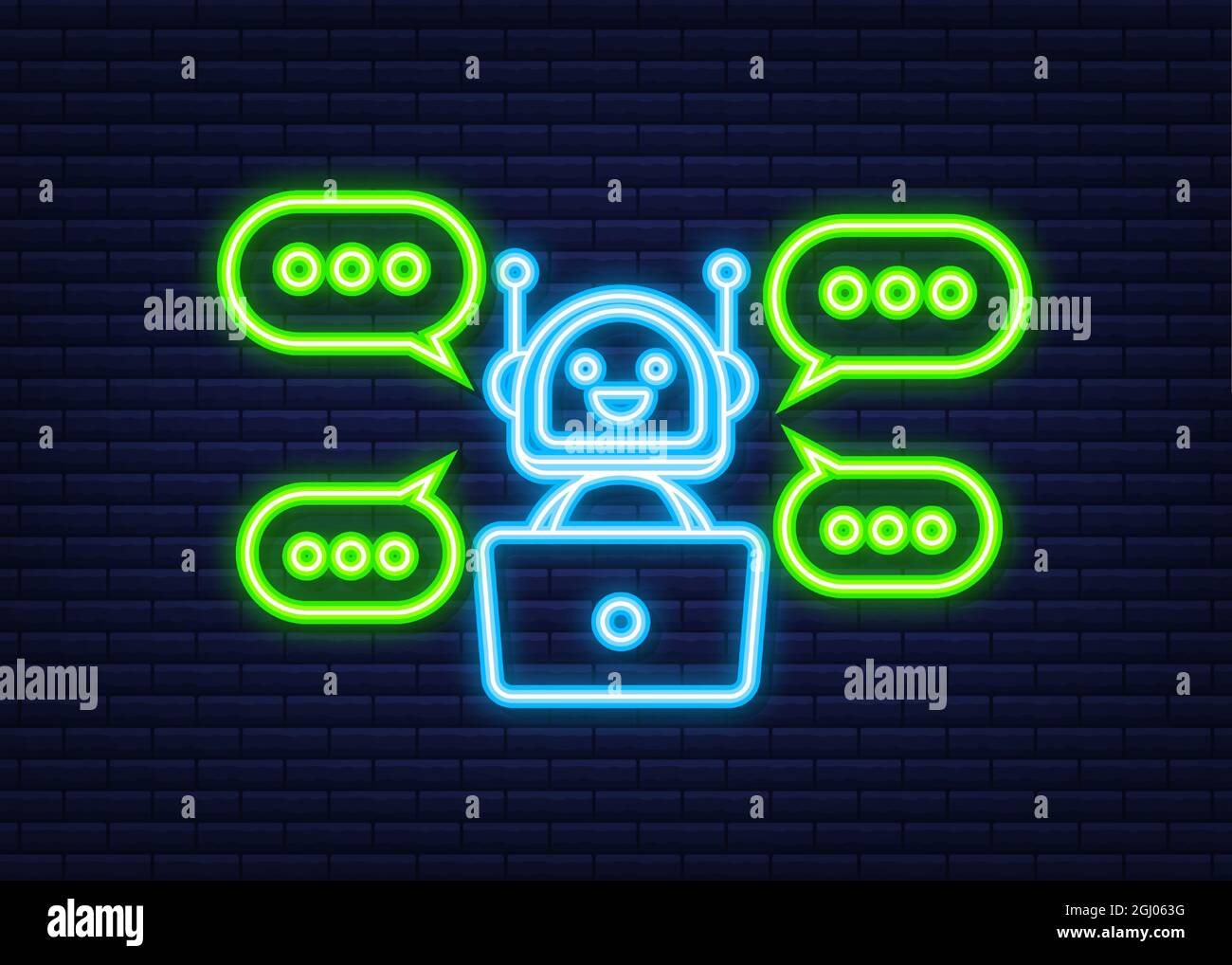 Robot icon. Bot sign design. Chatbot symbol concept. Voice support ...