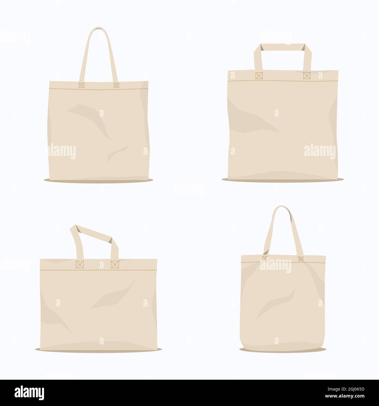 Pack of flat design fabric bag Vector illustration. Stock Vector