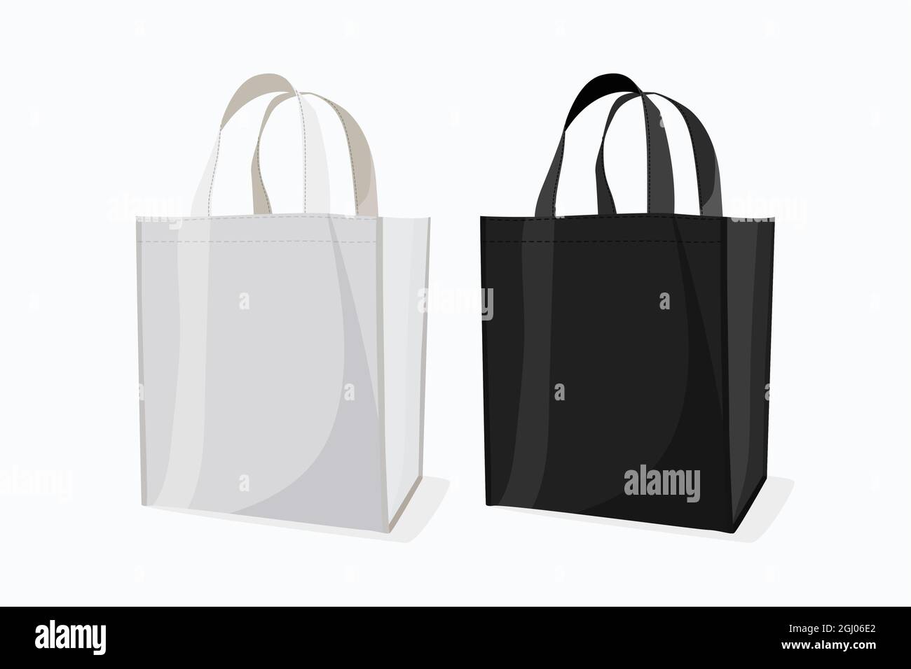 Flat design fabric bag set Vector illustration. Stock Vector