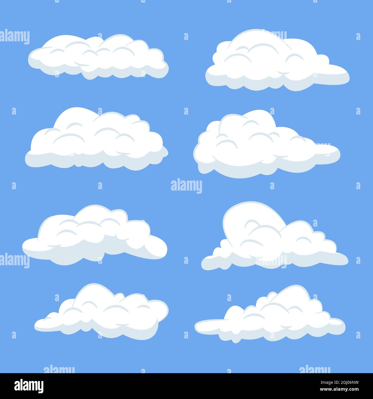 Hand drawn cloud in the sky set Vector illustration Stock Vector Image ...