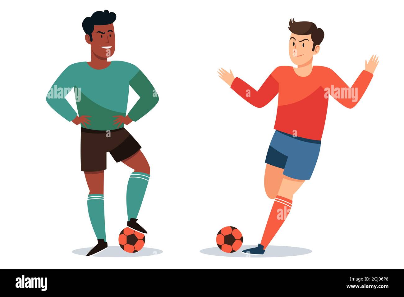 Flat design football player set Vector illustration Stock Vector Image ...