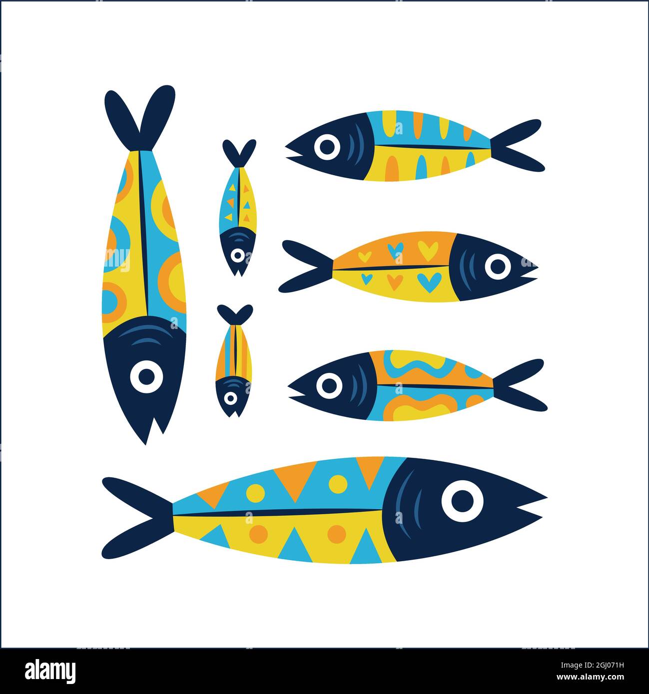 Hand drawn sardine illustration Vector illustration Stock Vector Image