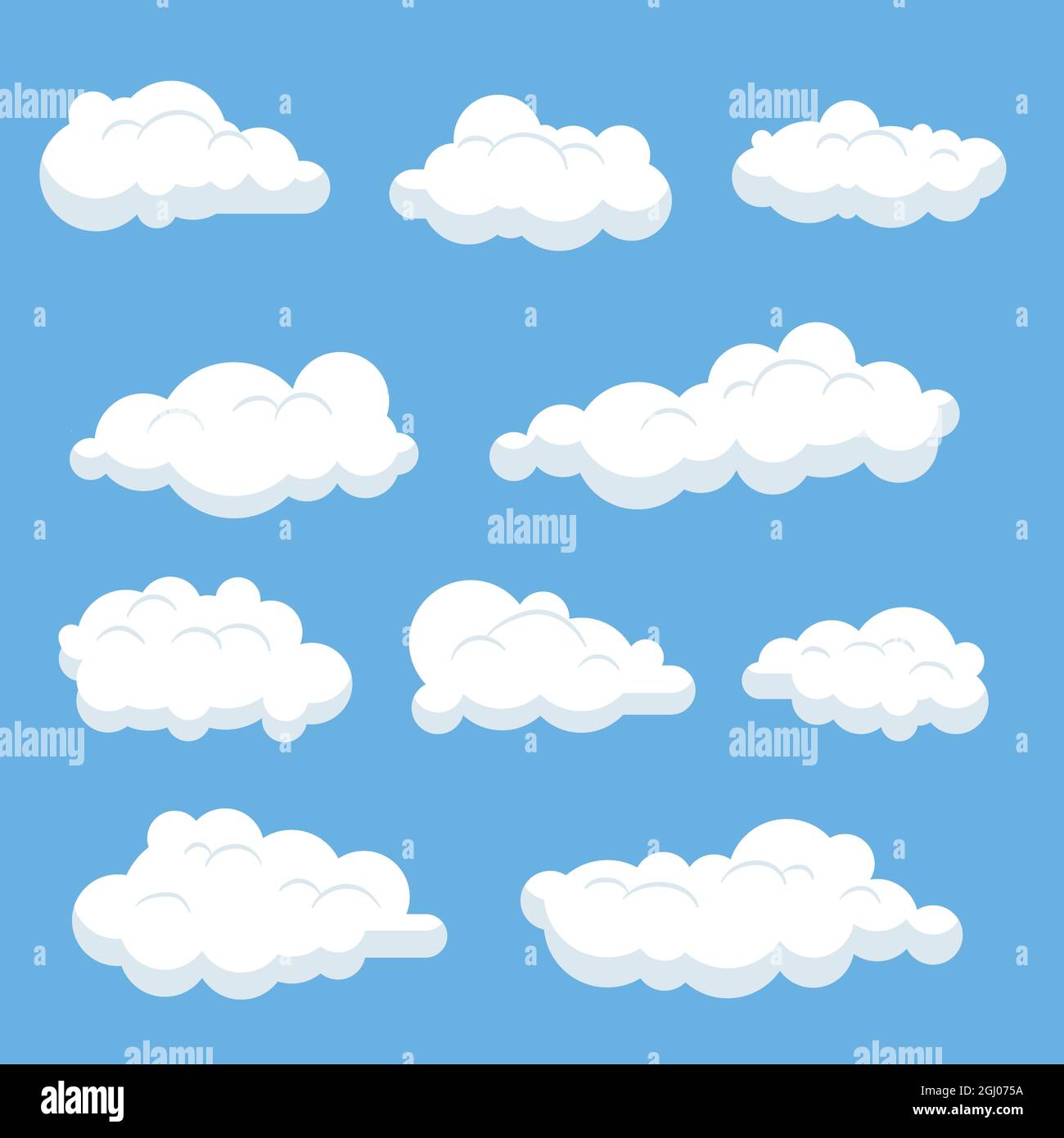 Hand drawn cloud in the sky set Vector illustration Stock Vector Image ...