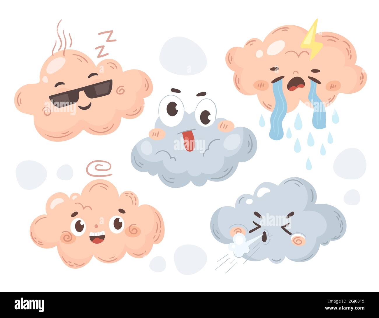 Cartoon cloud in the sky set Vector illustration Stock Vector Image