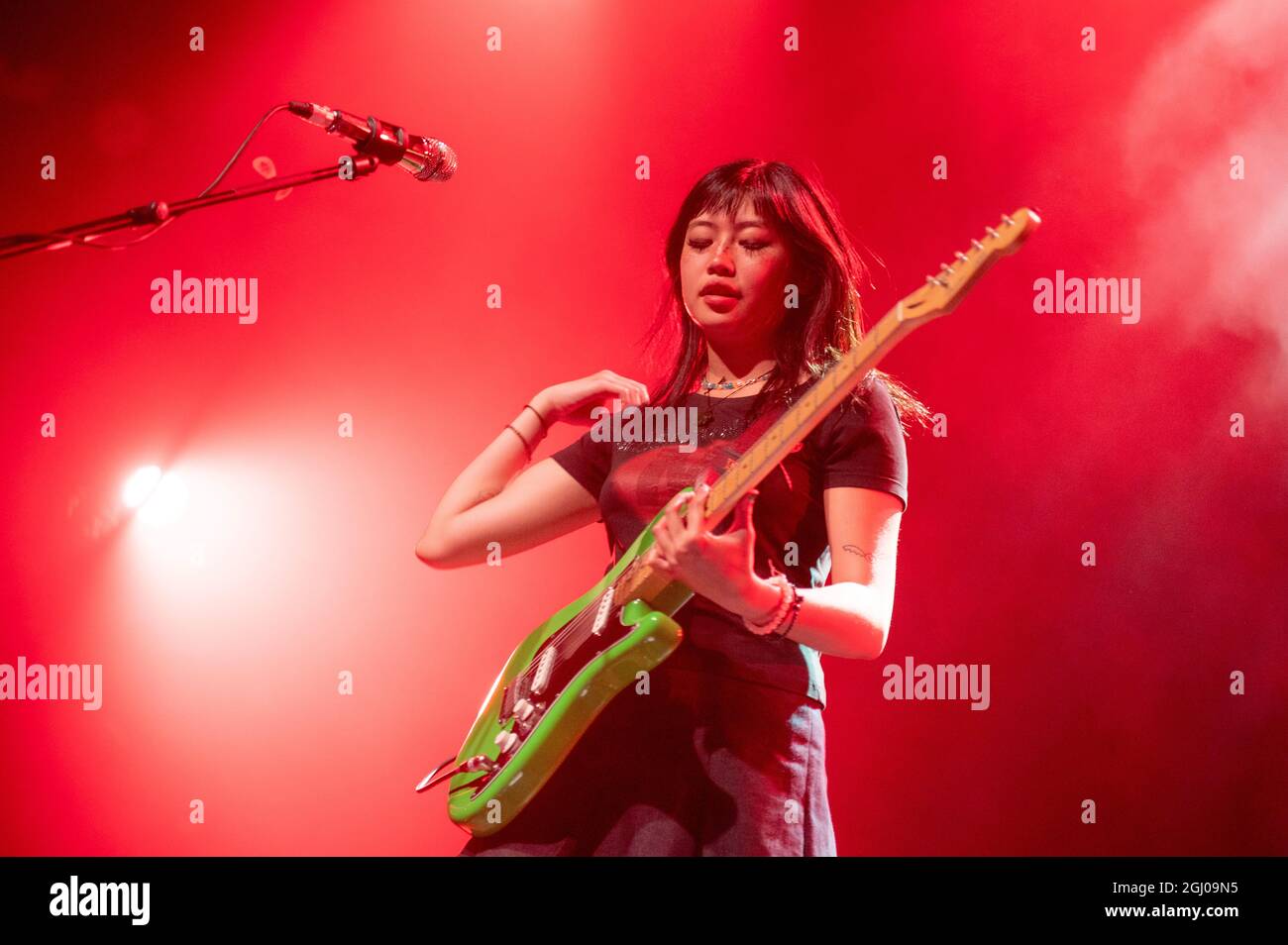 Manchester, UK. 07th September 2021. Beabadoobee performs at the O2
