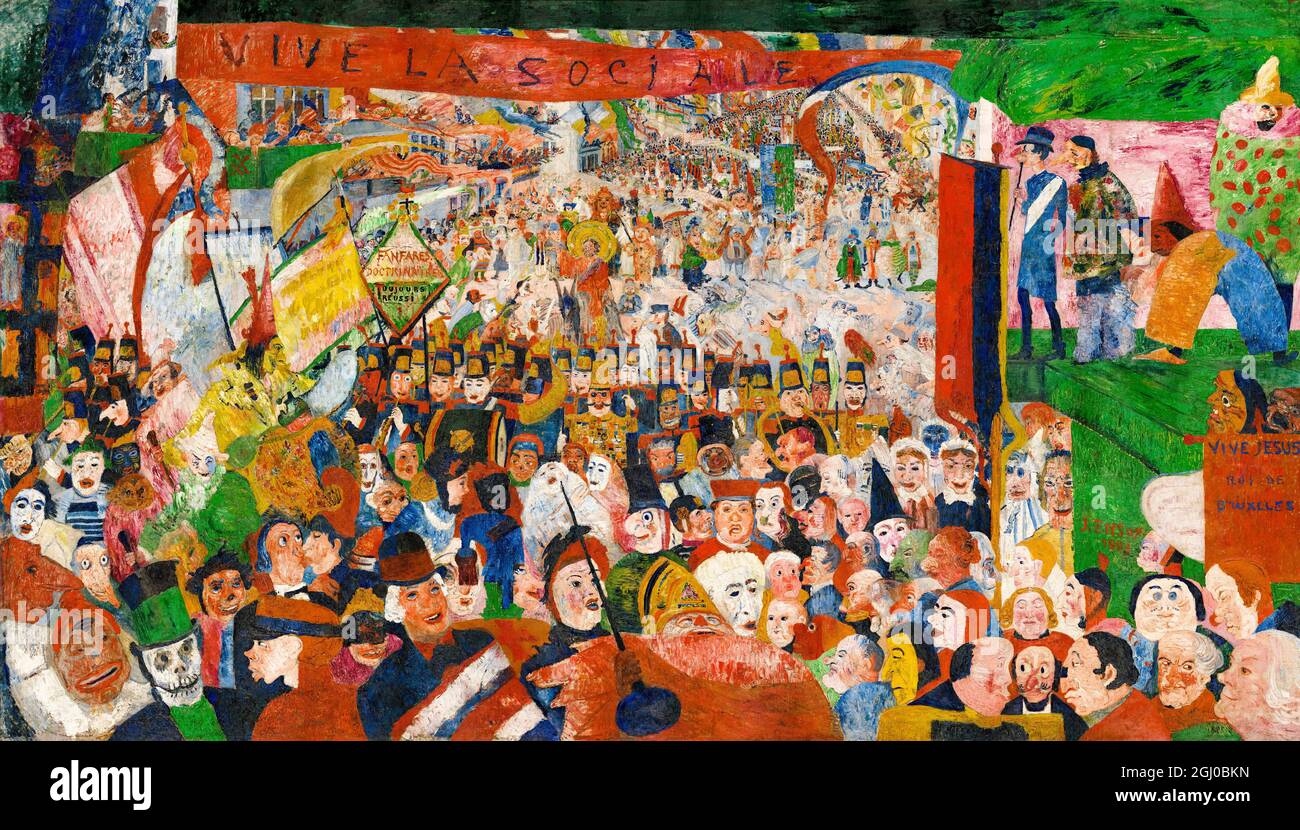 James Ensor, painting, Christ's Entry into Brussels in 1889, 1888 Stock Photo