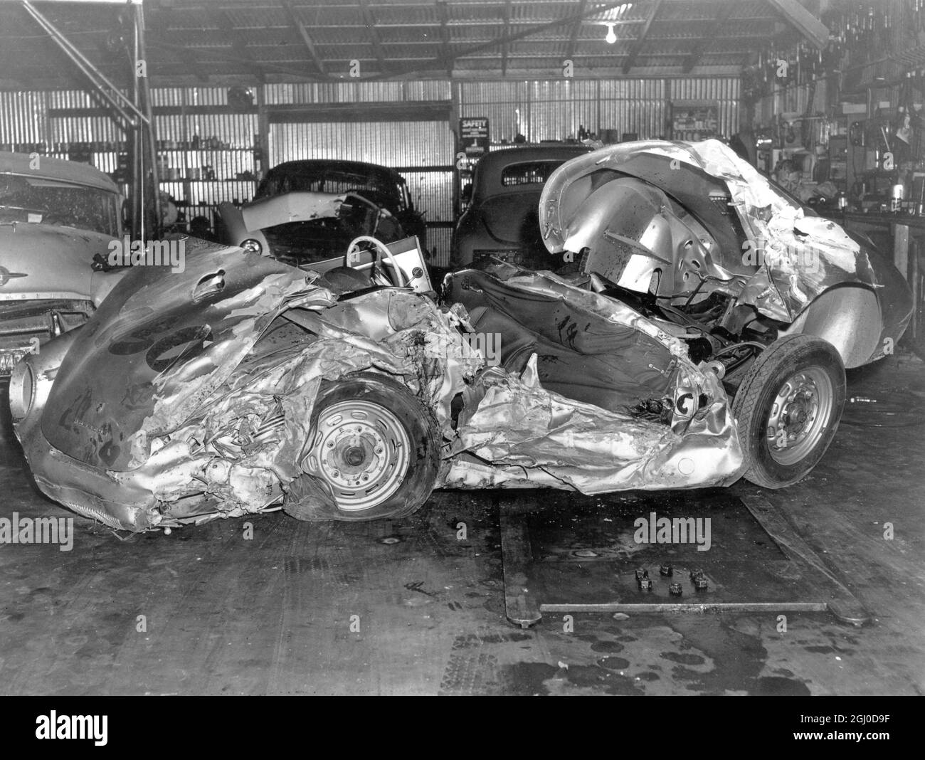 The Porsche in which James Dean met his death. He was 24 Stock Photo - Alamy